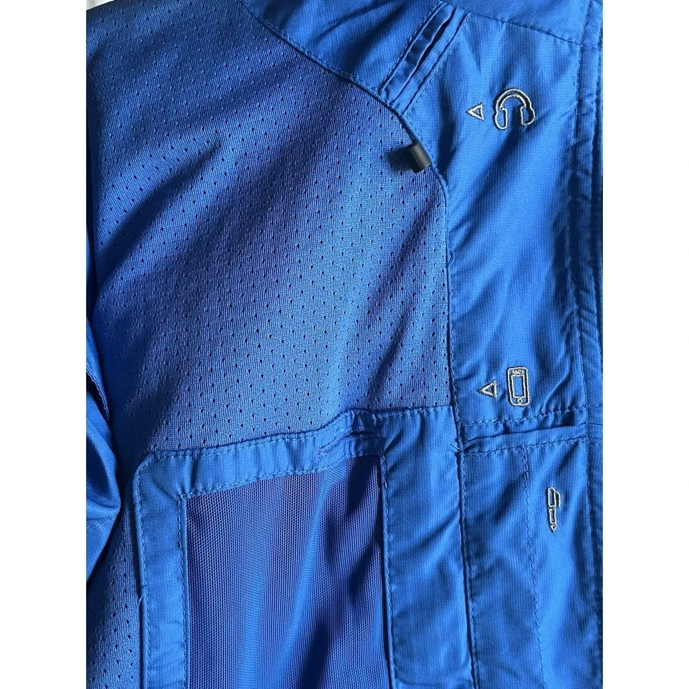 SCOTTeVEST Jacket Men XXL Blue Tropiformer Tec Windbreaker Removable Sleeves